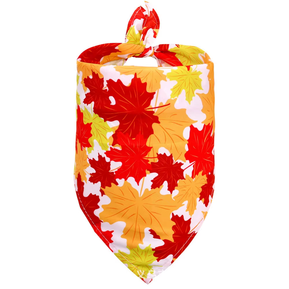 Dog Bandanas Thanksgiving Puppy Cat Dog Bibs for Small Dog Scarf Cozy Nylon Pumpkin Print Dog Accessories for Fall Pet Supplies