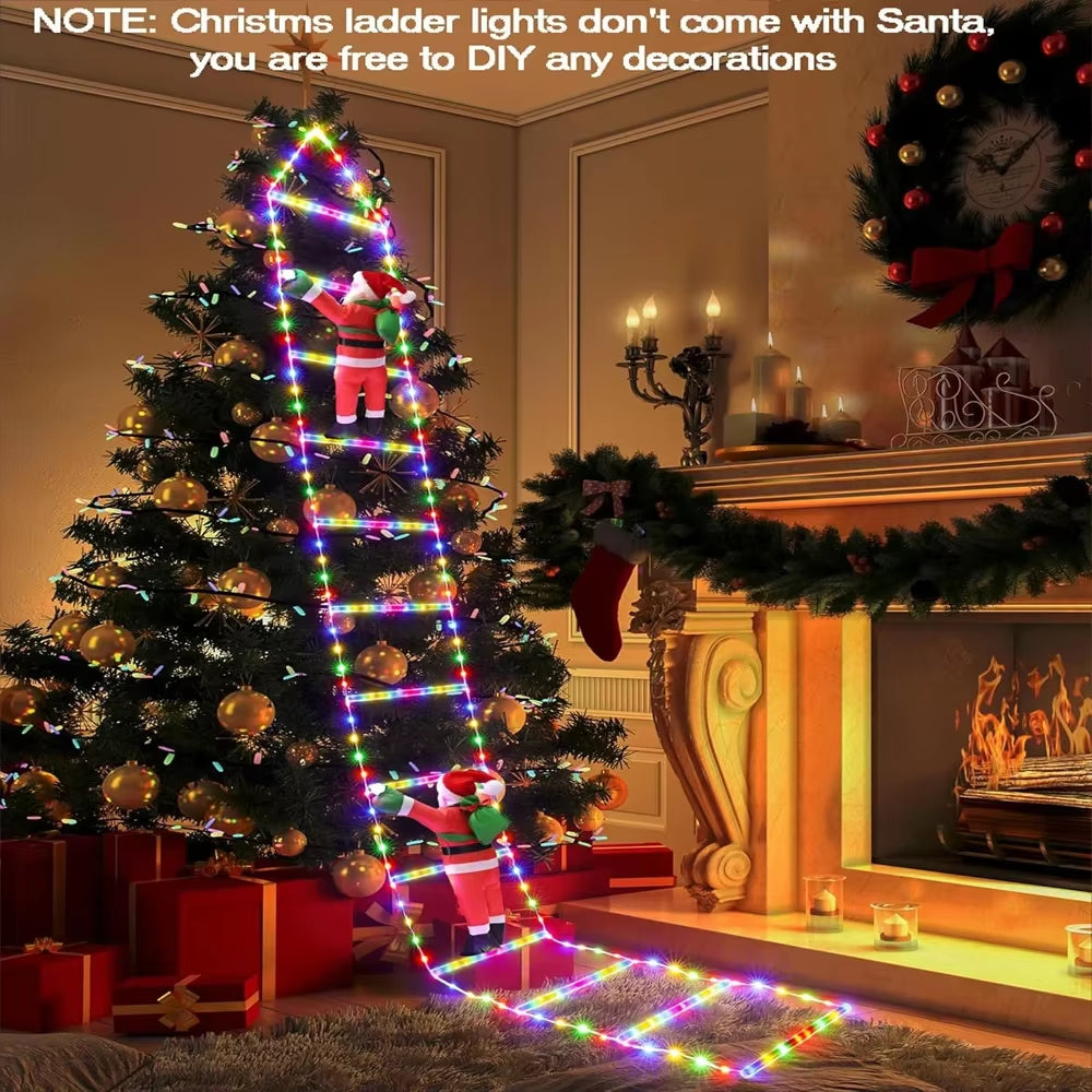 1.7M/3M Santa Claus Climbing Ladder Warm Light Christmas Decoration for Home Outdoor Garden Cristmas Tree Ornement New Year Gift