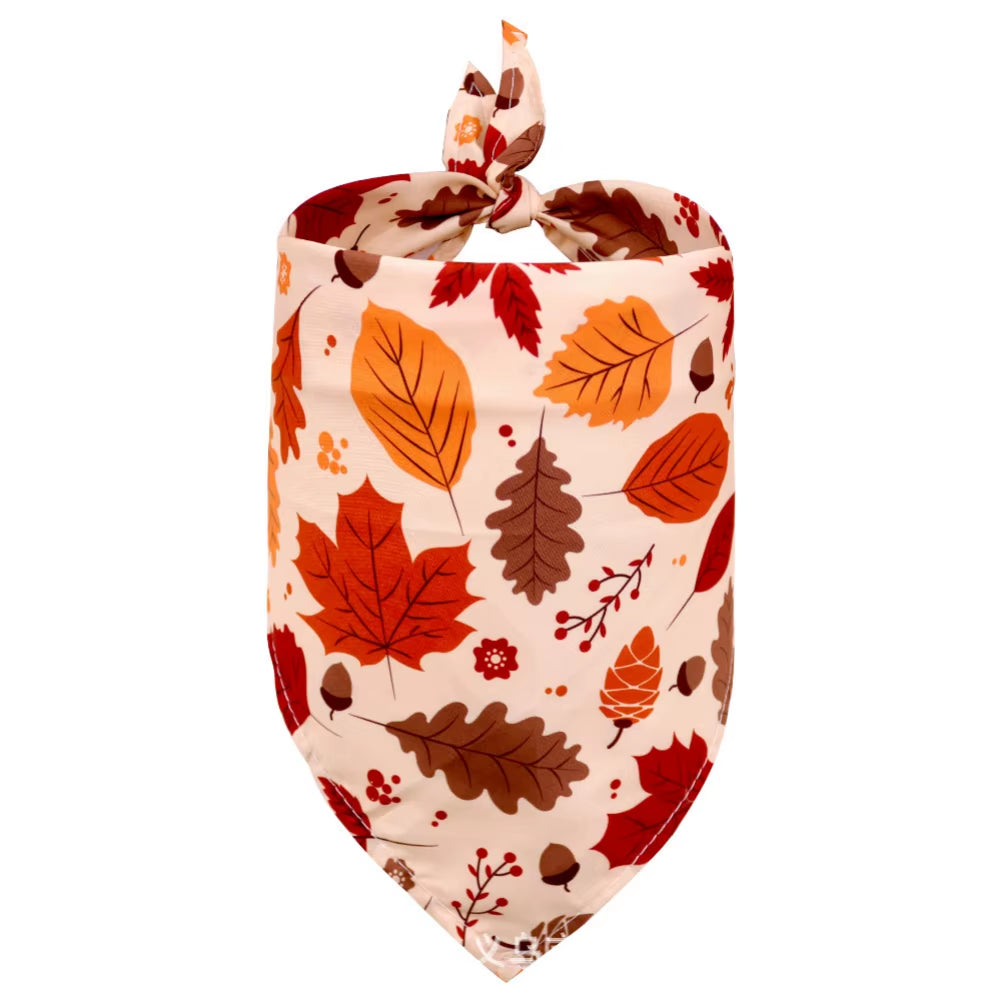 Dog Bandanas Thanksgiving Puppy Cat Dog Bibs for Small Dog Scarf Cozy Nylon Pumpkin Print Dog Accessories for Fall Pet Supplies