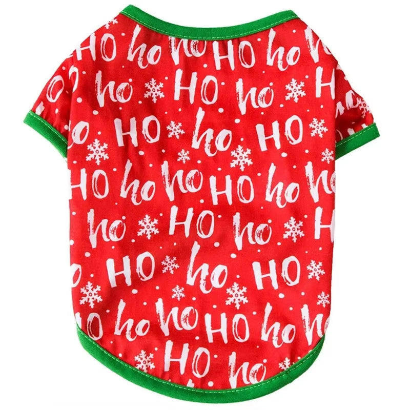 Pet Dog Christmas Shirt Clothes Xmas Vest Soft Shirts Holiday Small Dog Apparel Snowman Printed Puppy Costume for Cats or Dogs