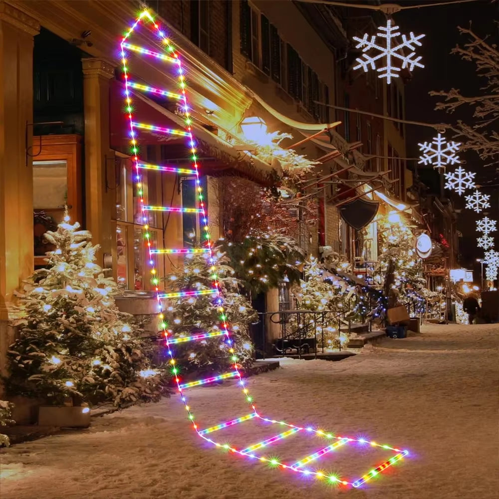 1.7M/3M Santa Claus Climbing Ladder Warm Light Christmas Decoration for Home Outdoor Garden Cristmas Tree Ornement New Year Gift