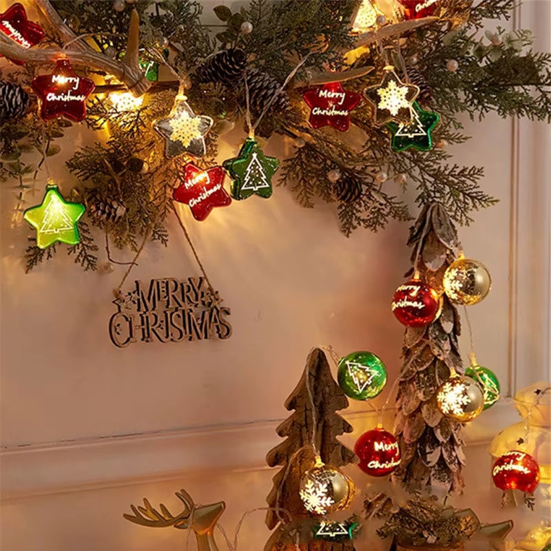 Christmas Lights String Star Box USB Garland LED Christmas Decorative Window Light Party New Year'S Christmas Decorations 2024