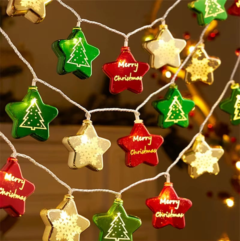 Christmas Lights String Star Box USB Garland LED Christmas Decorative Window Light Party New Year'S Christmas Decorations 2024