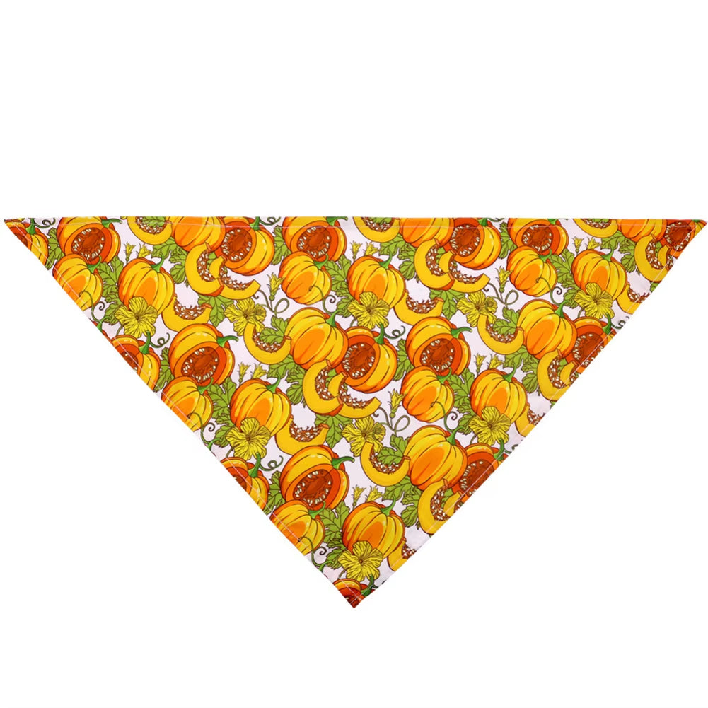 Dog Bandanas Thanksgiving Puppy Cat Dog Bibs for Small Dog Scarf Cozy Nylon Pumpkin Print Dog Accessories for Fall Pet Supplies