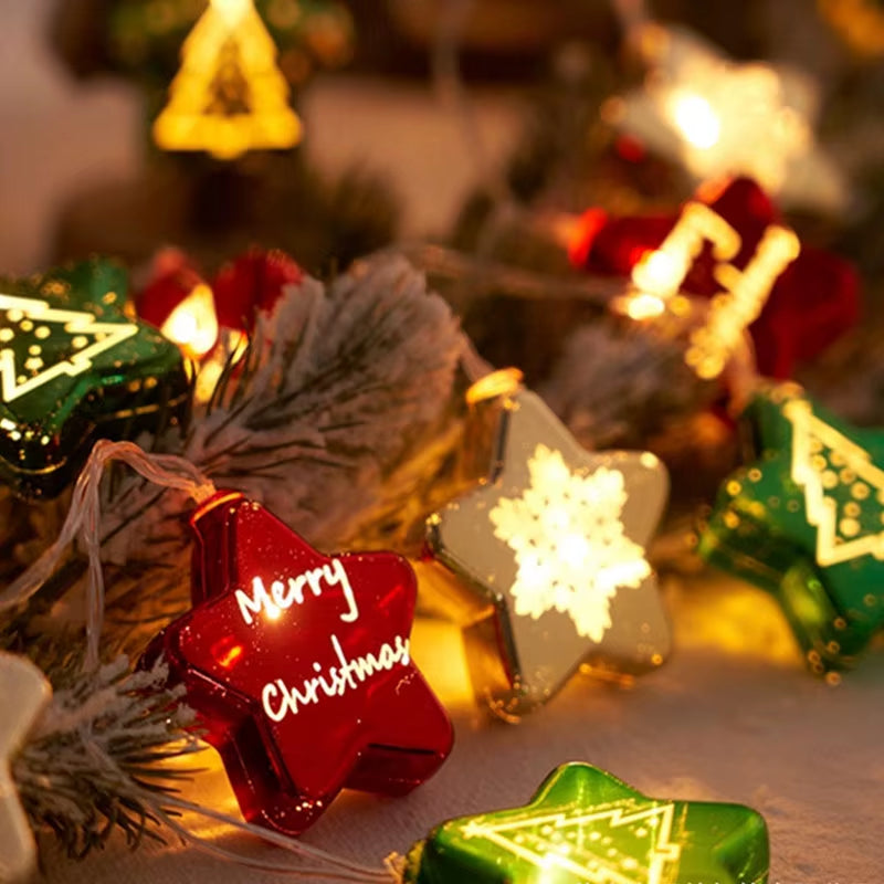 Christmas Lights String Star Box USB Garland LED Christmas Decorative Window Light Party New Year'S Christmas Decorations 2024